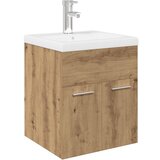 vidaXL omarica za umivalnik z vgrajenim umivalnikom pipo Artisan Oak | Shoptok.si