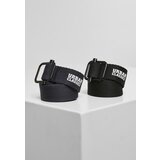 Urban Classics Accessoires Industrial canvas belt 2 packs black/navy Cene