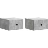  Stenski nočni omarici 2 pcs Betonsko siva 34,5 x 33 x 20 cm, (5000209709) | Shoptok.si