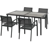  Vrtni namještaj vrtna sjedeća garnitura 1 stol 4 stolice 150 x 87 x 72 cm siva Cijene