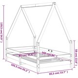  Okvir za dječji krevet crni 80 x 160 cm od masivne borovine | shoptok.hr