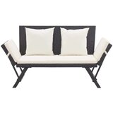  Vrtna klupa s jastucima crna 176 cm od poliratana | shoptok.hr