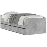  Okvir kreveta s ladicama boja betona 75 x 190 cm za jednu osobu | Eponuda.com