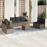 8-dijelni set vrtnih sofa od poliratana s jastucima sivi | shoptok.hr