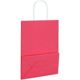 vidaXL Papirnate vrečke 250 kosov z ročaji roza 21x11x28 cm | Shoptok.si