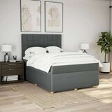 vidaXL Krevet s oprugama i madracem tamnosivi 140x190 cm od tkanine | shoptok.hr