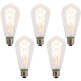LUEDD Komplet 5 E27 LED sijalka spiralna filament ST64 5W 400 lm 2200K | Shoptok.si