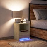 vidaXL Nočna omarica z LED lučkami sonoma hrast inženirski les | Shoptok.si