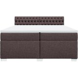  Krevet s oprugama i madracem tamnosmeđi 200x200 cm od tkanine | shoptok.hr