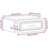  Noćni ormarić za montažu na zid Crna 49 x 34,5 x 20 cm | shoptok.hr