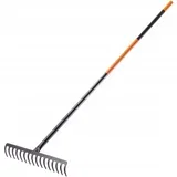 Grablje za listje, kovinske grablje za travo z ročajem, 154 cm, 16 zob, (5000346303)