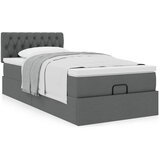 vidaXL Otomanski posteljni okvir z vzmetnico siv 80x200 cm blago | Shoptok.si