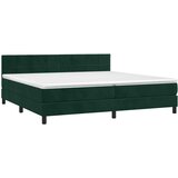  Krevet s oprugama i madracem tamnozeleni 200x200 cm baršunasti | shoptok.hr