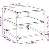  Stolići s prozirnom staklenom površinom 2 kom 50x50x45 cm čelik | shoptok.hr