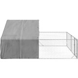 vidaXL Zunanji pasji boks z izpustom 5x3x1,9 m pocinkano jeklo | Shoptok.si