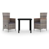  3-dijelni vrtni blagovaonski set s jastucima sivi | shoptok.hr