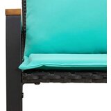  Klupa s jastukom Crna i Tirkizna 115 x 65 x 72 cm Ratan | shoptok.hr