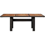 Poli vrtni blagovaonski stol crni 200 x 100 x 74 cm od poliratana | shoptok.hr