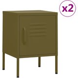  Noćni ormarići 2 kom maslinastozeleni 35 x 35 x 51 cm čelični | shoptok.hr