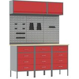  Set radnih ormarića s ladicama s pohranom 8 kom. Crvena | shoptok.hr