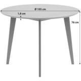  blagovaonski stol u hrastovom dekoru Acton Roxby, ø 105 cm | shoptok.hr