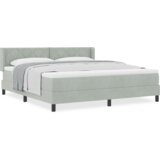 vidaXL Box Spring postelja z vzmetnico svetlo siva 180x200 cm žamet | Shoptok.si