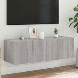  The Living Store Stenska TV omarica z LED lučkami siva sonoma 100x35x31 cm - Stenska TV Omarica, (21499015) Cene