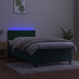  box spring s madracem LED tamnozeleni 90x200 cm baršun | shoptok.hr