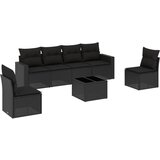 Maison Chic Seti vrtnega pohištva - Vrtna garnitura - Vrtni pohištvo set 7-delna z blazinami črn poli ratan, (21807696) | Shoptok.si