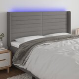  LED uzglavlje tamnosivo 203 x 16 x 118/128 cm od tkanine | shoptok.hr