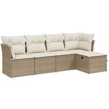 Maison Chic Seti vrtnega pohištva - Vrtna garnitura - Vrtni pohištvo set 5-delna z blazinami bež poli ratan, (21821092) | Shoptok.si