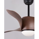 Nova Luce Mat črna/v temni naravni barvi kovinska LED stropna svetilka s steklenim senčilom Breeze – | Shoptok.si
