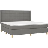  Krevet box spring s madracem LED tamnosivi 200x200 cm tkanina | shoptok.hr