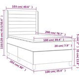  Krevet box spring s madracem LED tamnosmeđi 100x200 cm tkanina | shoptok.hr