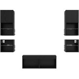 TV zidne jedinice 8 pcs Crni hrast Konstruirano drvo | shoptok.hr