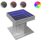 Maison Chic Klubska mizica - kavna mizica - Nizka mizica LED siva sonoma 50x50x45 cm inženirski les, (21755215) | Shoptok.si