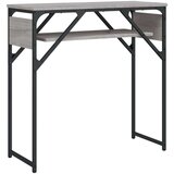  Konzolni stol s policama siva boja hrasta 75x30x75 cm drveni | shoptok.hr