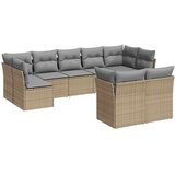  9-dijelni set vrtnih sofa s jastucima bež od poliratana | shoptok.hr