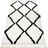 RugsX Preproge Preproga BERBER CROSS bela Čopki berbery Maroški 80x150 cm Bela | Shoptok.si