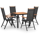  5-dijelni vrtni blagovaonski set aluminijski crni Cijene