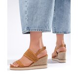 Shelvt Brown women's wedge sandals Cijene