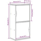  Bočni ormarić ODDA 40x24x79 cm puno drvo bor | shoptok.hr