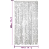 vidaXL Zastor protiv muha sivi 100 x 230 cm od šenila | shoptok.hr