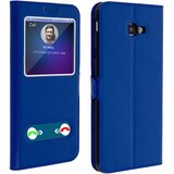 AVIZAR zašcitna torbica z dvojnim oknom, teksturiran ucinek - modra str. samsung galaxy J4 plus, (20599565) | Shoptok.si