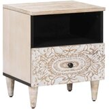  Ormar za krevet Bijelo 40 x 33 x 46 cm Čvrsto drvo manga - Bijelo 1 | shoptok.hr