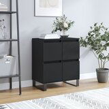 vidaXL Komoda črna 60x35x70 cm inženirski les | Shoptok.si