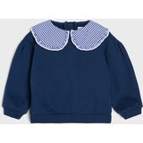 Sinsay Pamučna crewneck majica s ukrasnim ovratnikom | shoptok.hr
