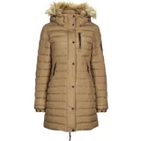 Superdry FUJI HOODED MID LENGTH PUFFER Smeđa