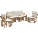  Set vanjskih sofa 5 pcs Prirodna i krema bijela Poliester | shoptok.hr