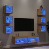 vidaXL Komplet TV omaric LED 8-delni sonoma hrast inženirski les | Shoptok.si